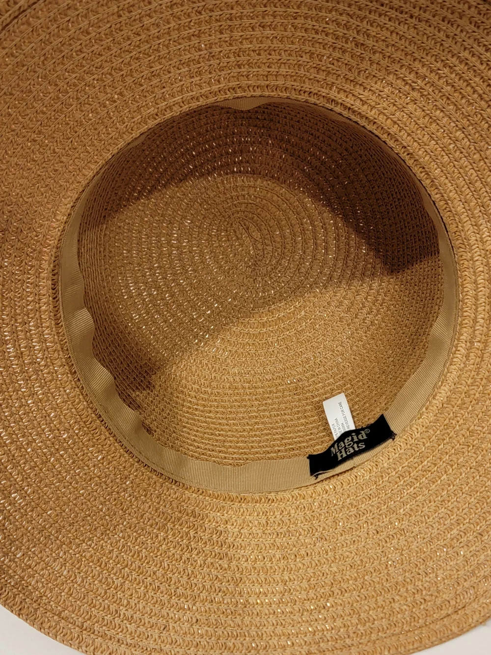 Magid Hats Chain Link Straw Floppy Sun Hat Wide Brim Vacation Beach Resort OS